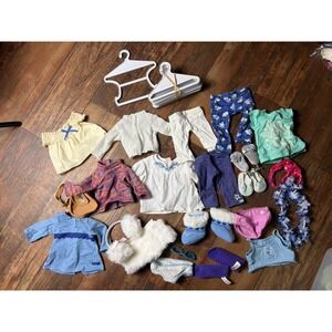 American Girl doll Dress 2014 clothing outfit Lot Random Years Hangers Shoes